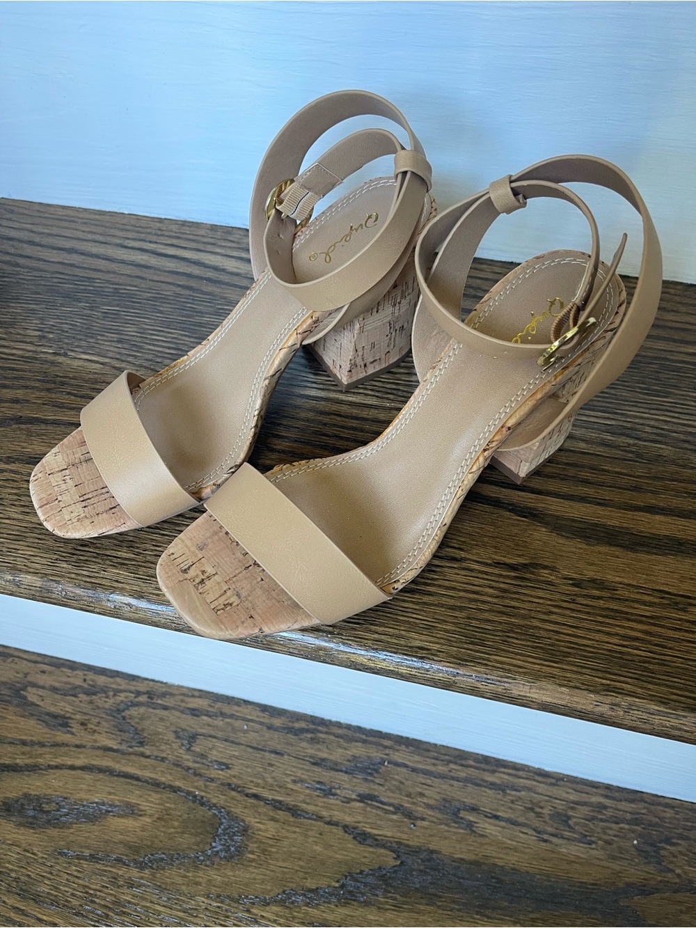 Block Heel Ankle Strap Sandals - Toffee